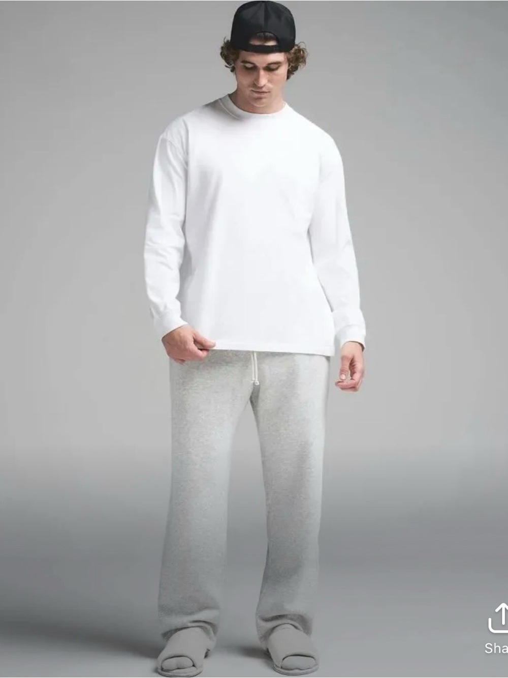 SKIMS NWT Men’s SM Heavy Cotton Shirt in Chalk NWT $58 retail